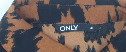ONLY Women’s Brown Leopard Print Shirt Dress Size 8 Knee Length