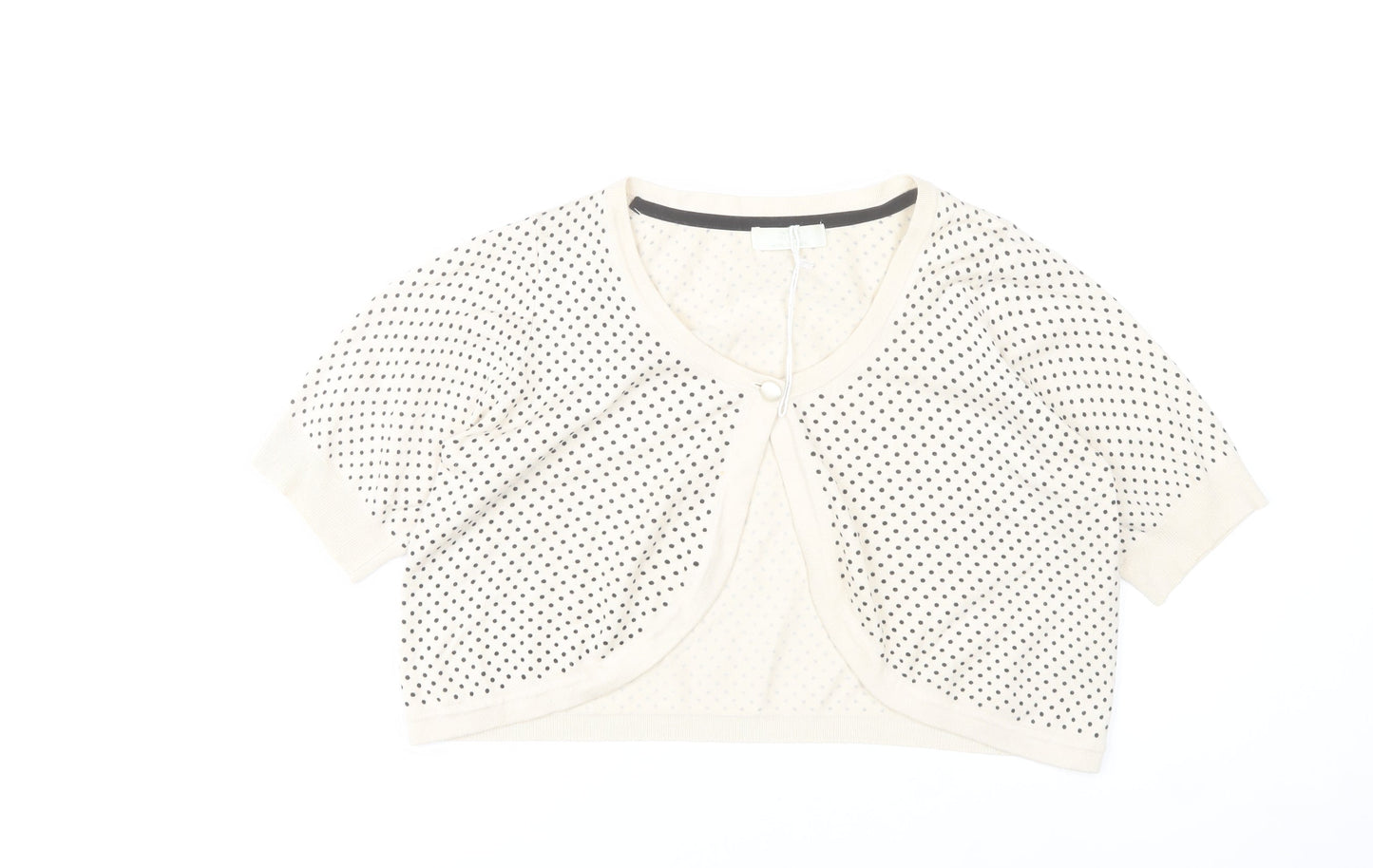Marks and Spencer Womens Ivory Shrug Cardigan Size 16 Polka Dot