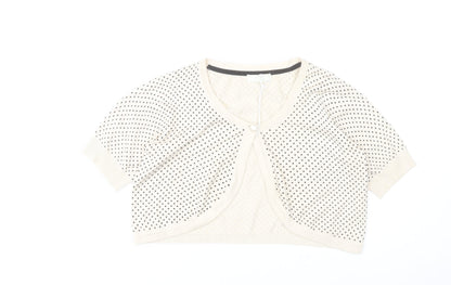Marks and Spencer Womens Ivory Shrug Cardigan Size 16 Polka Dot