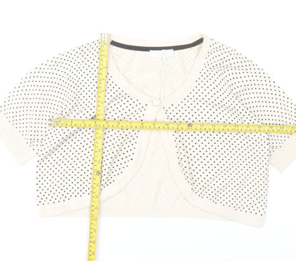 Marks and Spencer Womens Ivory Shrug Cardigan Size 16 Polka Dot