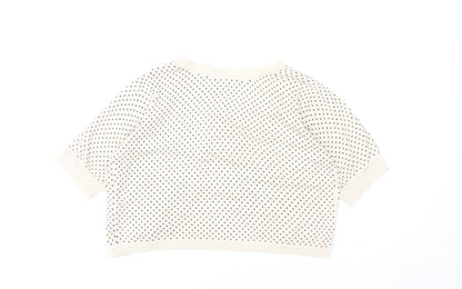 Marks and Spencer Womens Ivory Shrug Cardigan Size 16 Polka Dot
