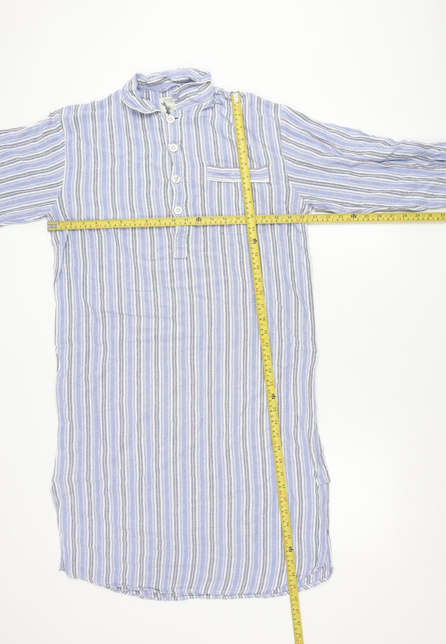 Peter Christian Women’s Blue Striped Cotton Shirt Dress M