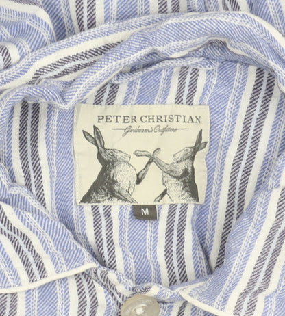 Peter Christian Women’s Blue Striped Cotton Shirt Dress M