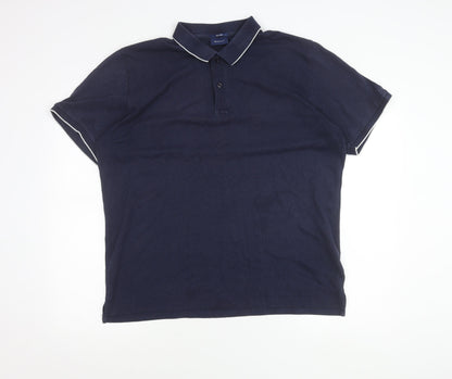 GANT Men’s Navy Blue 2XL Polo Shirt Short Sleeve Tech Prep
