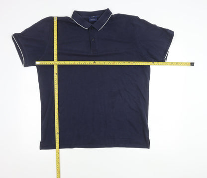 GANT Men’s Navy Blue 2XL Polo Shirt Short Sleeve Tech Prep