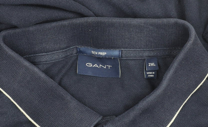 GANT Men’s Navy Blue 2XL Polo Shirt Short Sleeve Tech Prep