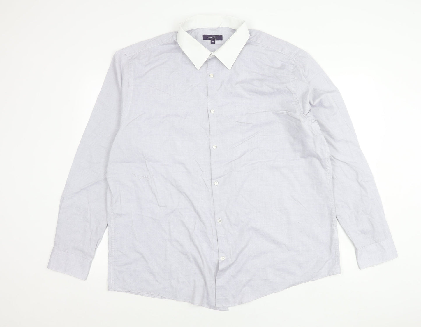 Tailor & Cutter Men’s Grey Check Shirt 18 Regular Fit Long Sleeve
