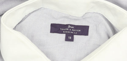 Tailor & Cutter Men’s Grey Check Shirt 18 Regular Fit Long Sleeve