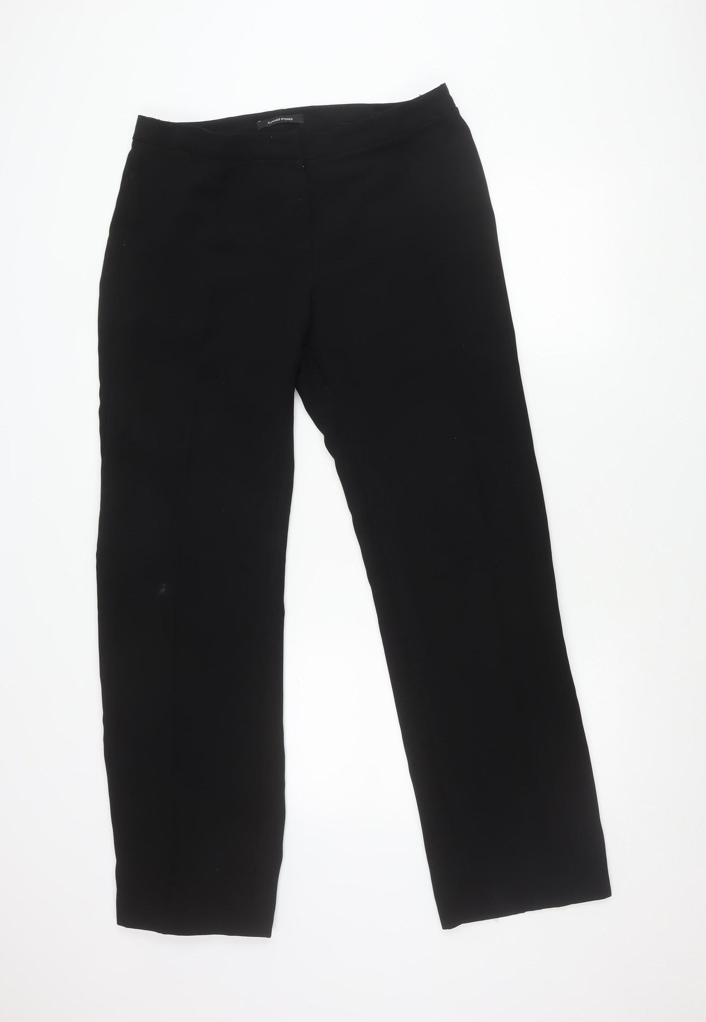 Dunnes Stores Women Black Size 14 Straight Leg Polyester Trousers