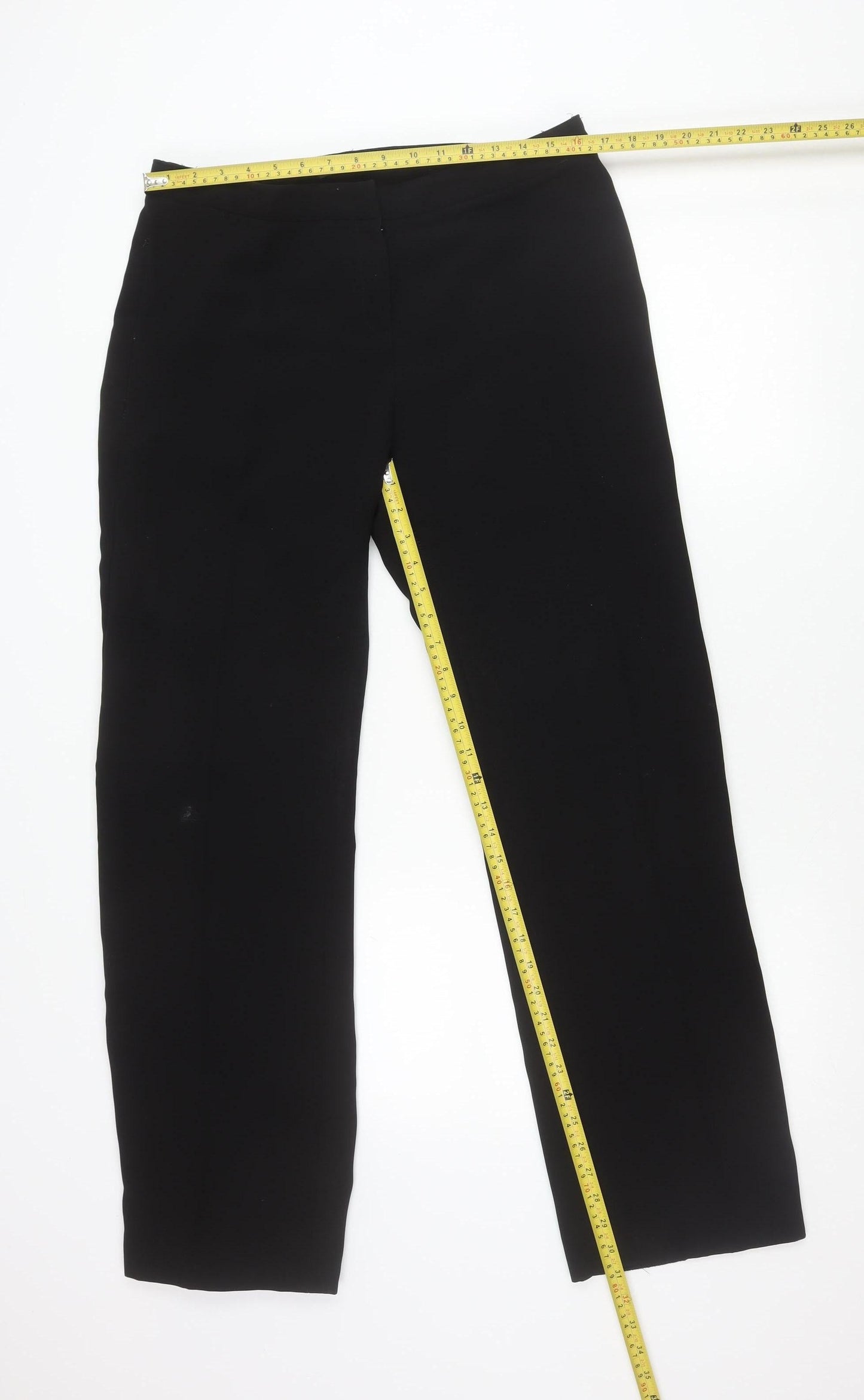 Dunnes Stores Women Black Size 14 Straight Leg Polyester Trousers