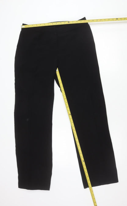Dunnes Stores Women Black Size 14 Straight Leg Polyester Trousers