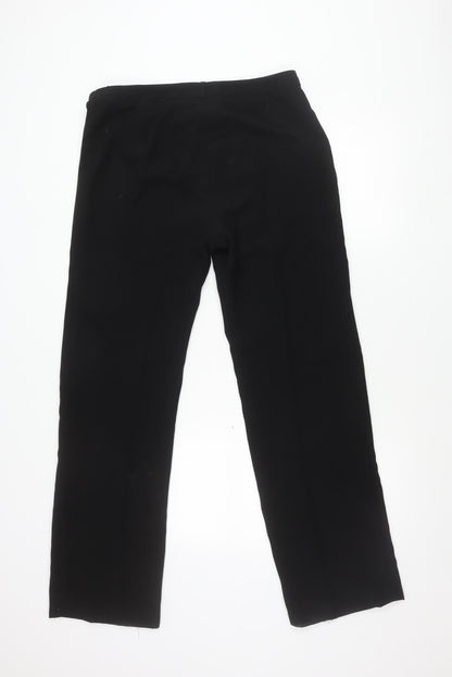 Dunnes Stores Women Black Size 14 Straight Leg Polyester Trousers