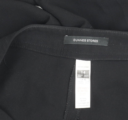Dunnes Stores Women Black Size 14 Straight Leg Polyester Trousers