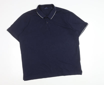 Gant Men’s Navy Blue 3XL Tech Prep Polo Shirt Short Sleeve Cotton Blend