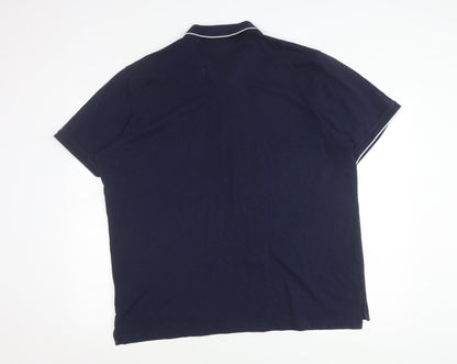 Gant Men’s Navy Blue 3XL Tech Prep Polo Shirt Short Sleeve Cotton Blend