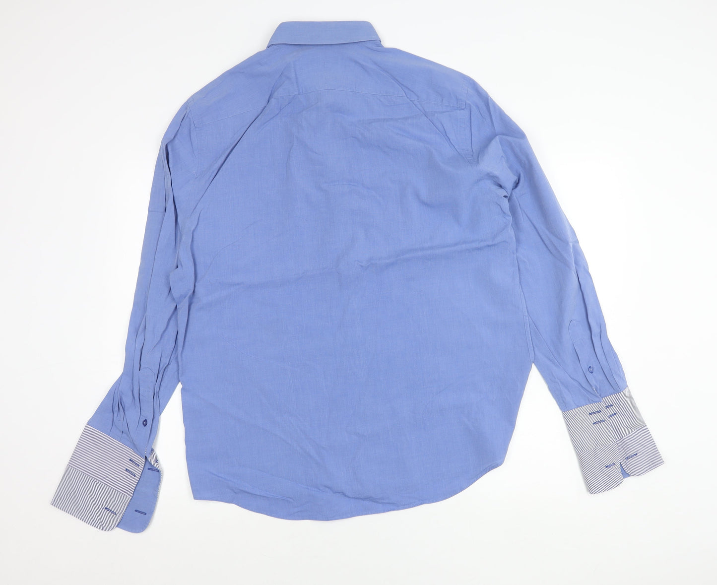 Jeff Banks Mens Blue 17/44in Cotton Long Sleeve Button Up Shirt