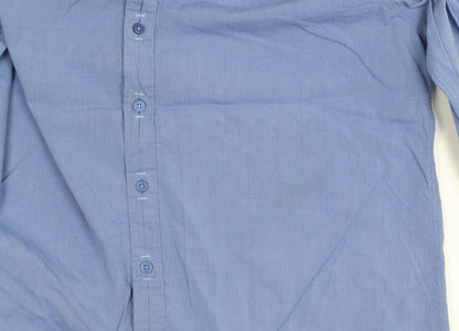 Jeff Banks Mens Blue 17/44in Cotton Long Sleeve Button Up Shirt