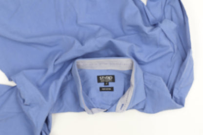 Jeff Banks Mens Blue 17/44in Cotton Long Sleeve Button Up Shirt