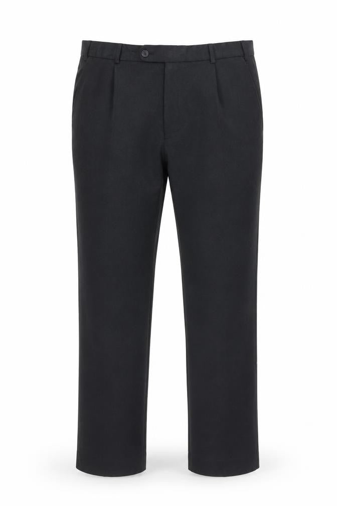 Front view of Taylor & Wright Men's Black 38R Regular Fit Dress Trousers
