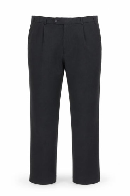 Front view of Taylor & Wright Men's Black 38R Regular Fit Dress Trousers