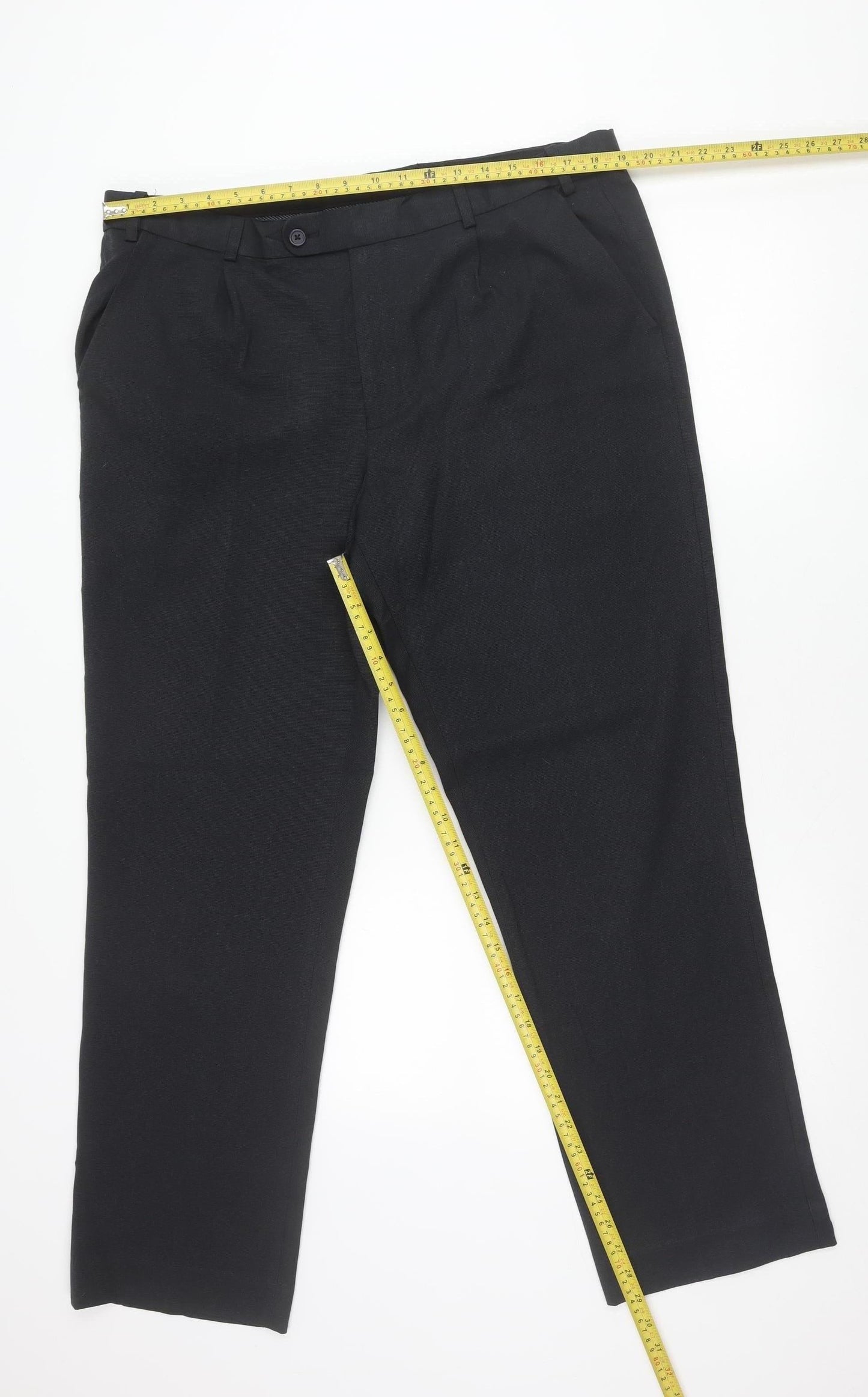 Taylor & Wright Men's Black 38R Regular Fit Dress Trousers