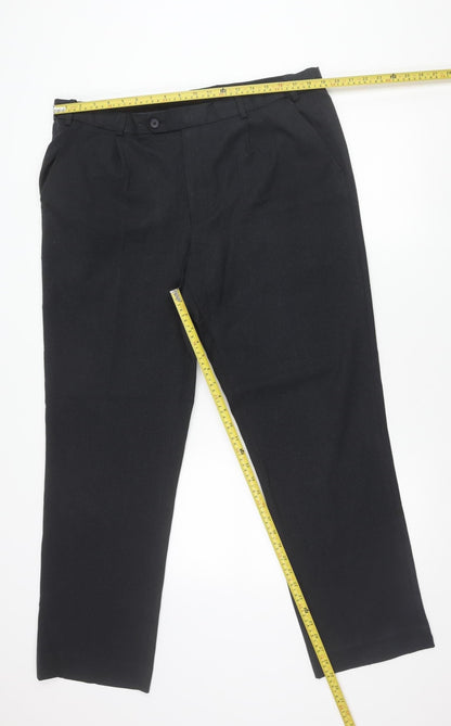 Taylor & Wright Men's Black 38R Regular Fit Dress Trousers