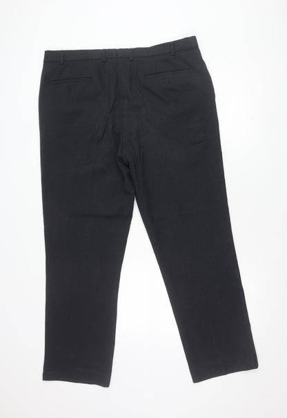 Taylor & Wright Men's Black 38R Regular Fit Dress Trousers