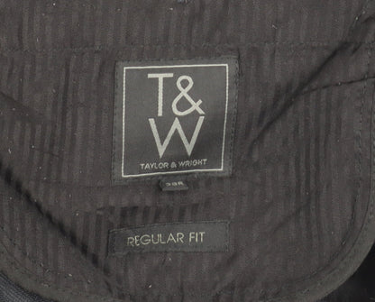 Taylor & Wright Men's Black 38R Regular Fit Dress Trousers