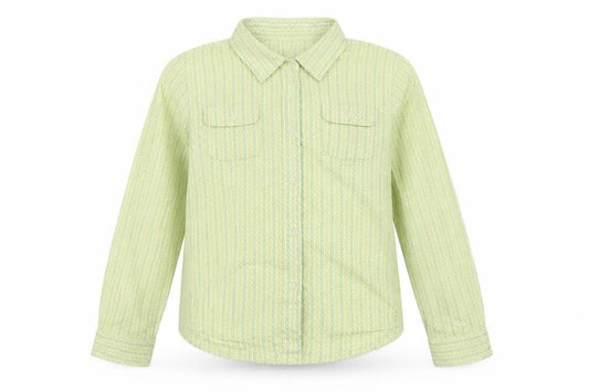 GAP Girls Green Geometric Cotton Button-Up Shirt 10-11 Years Long Sleeve