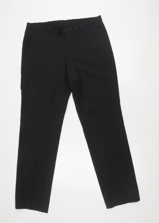 Hugo Boss Men’s Black Wool Dress Pants Size M Regular Fit