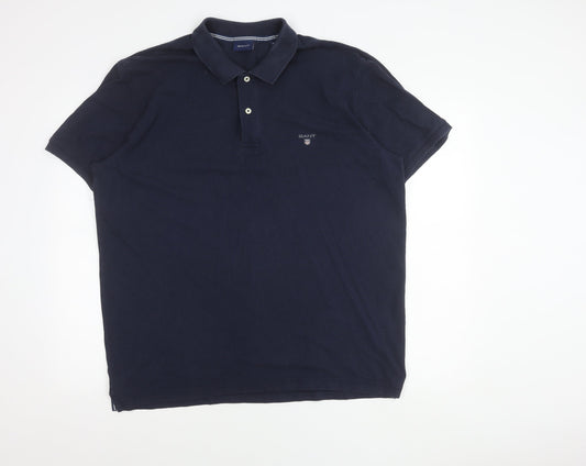 Gant Men’s Navy Blue 2XL Cotton Polo Shirt Classic Fit