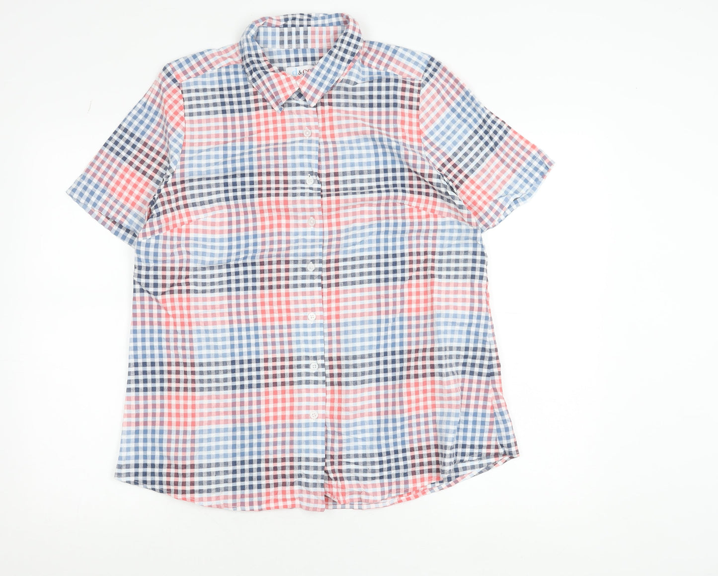 d&co Denim Company Men's Multicoloured Check Shirt M Short Sleeve