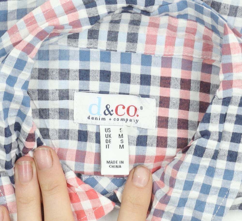 d&co Denim Company Men's Multicoloured Check Shirt M Short Sleeve