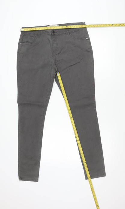 Denim Co. Womens Grey Skinny Jeans Size 14 Slim Fit Stretch