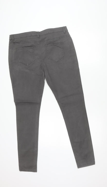 Denim Co. Womens Grey Skinny Jeans Size 14 Slim Fit Stretch