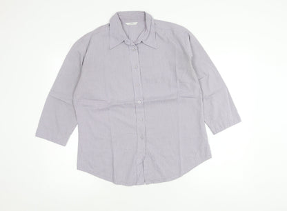 Marks and Spencer Women’s Purple Check Button-Up Shirt UK 12