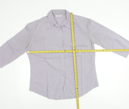 Marks and Spencer Women’s Purple Check Button-Up Shirt UK 12