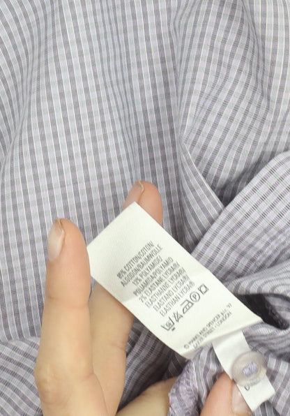 Marks and Spencer Women’s Purple Check Button-Up Shirt UK 12