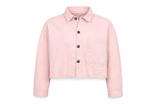 Roadies Womens Pink Cropped Button-Up Cotton Shirt M