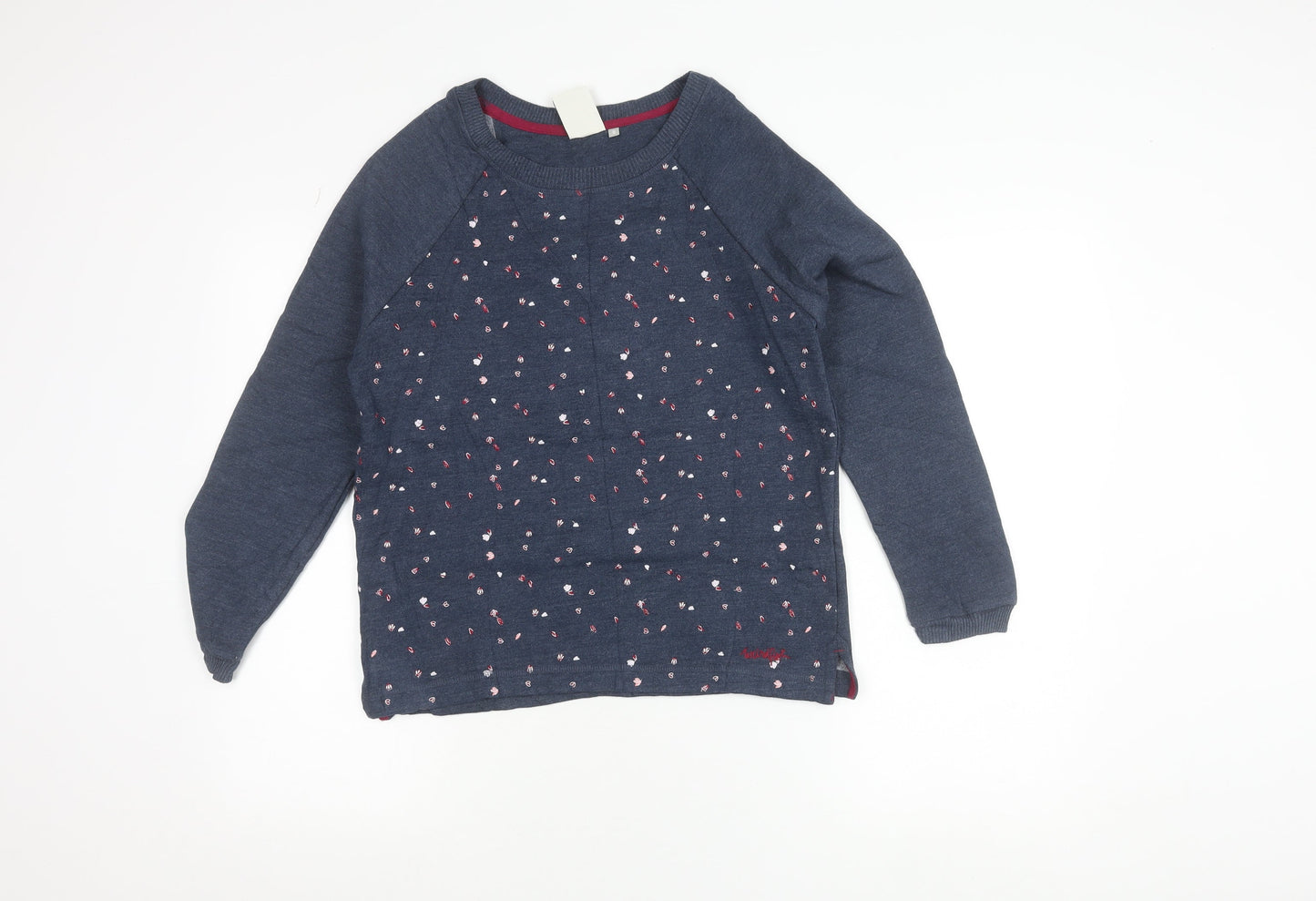 Weird Fish Womens Blue Size 8 Embroidered Pullover Jumper