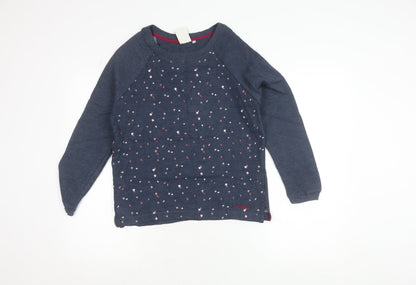 Weird Fish Womens Blue Size 8 Embroidered Pullover Jumper