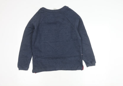Weird Fish Womens Blue Size 8 Embroidered Pullover Jumper