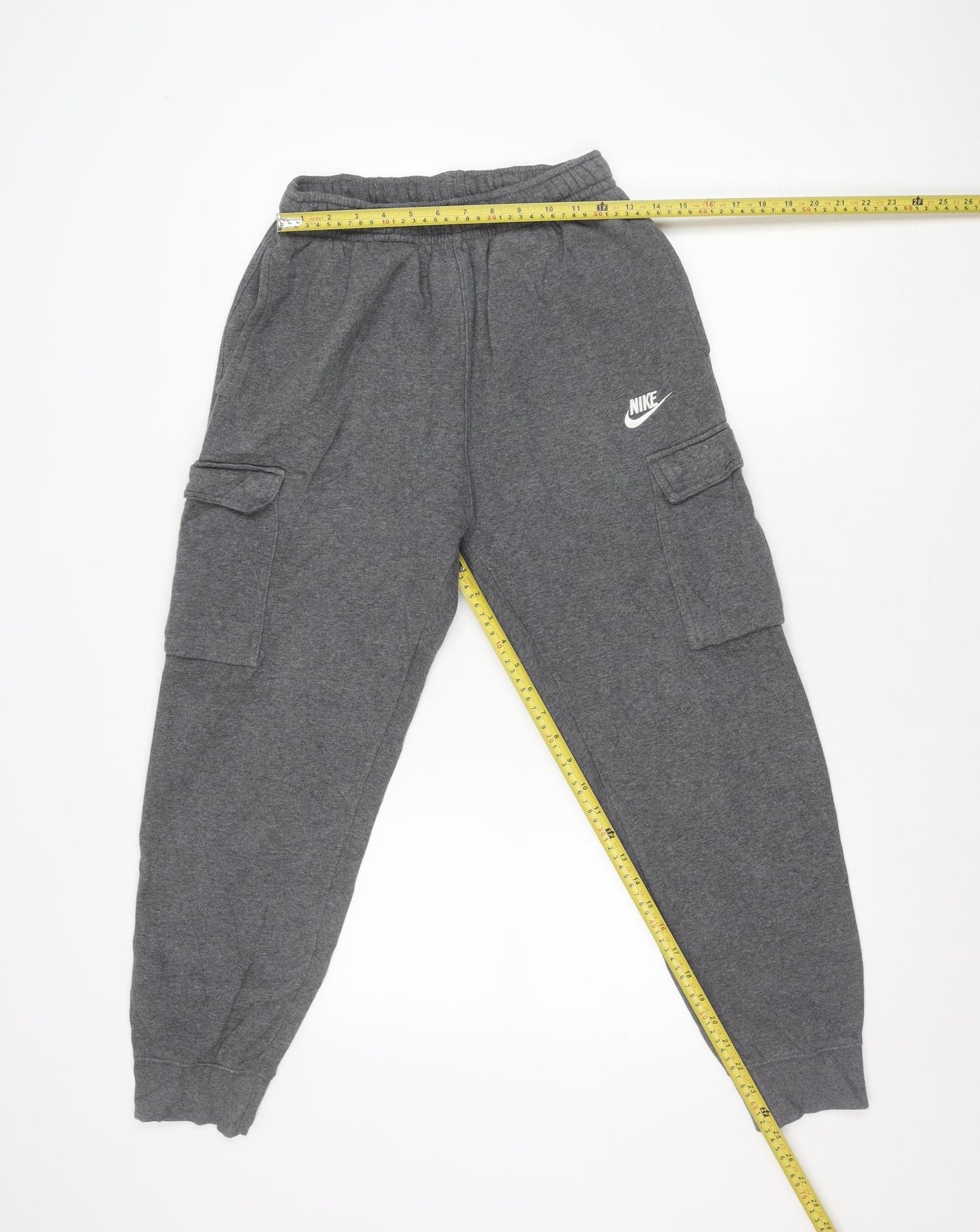 Nike Men Grey Small Jogger Sweatpants Tapered Fit Fleece Trousers