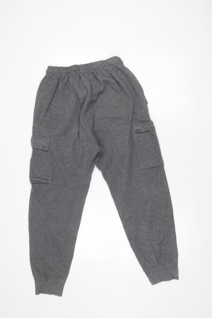 Nike Men Grey Small Jogger Sweatpants Tapered Fit Fleece Trousers