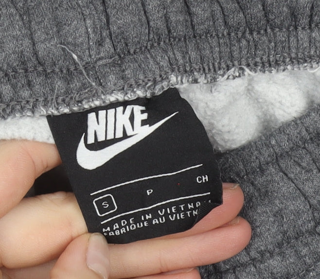 Nike Men Grey Small Jogger Sweatpants Tapered Fit Fleece Trousers