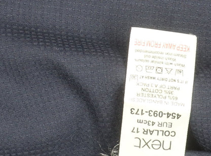 Next Men’s Navy Blue Slim Fit Long Sleeve Shirt Size 17 43cm