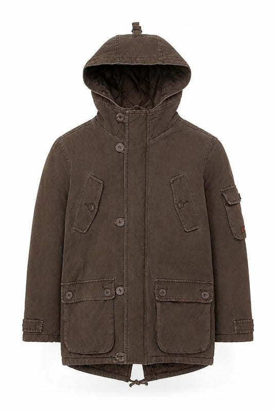 Cherokee Teens Brown Hooded Parka Jacket 9-10Y Cotton Winter Coat