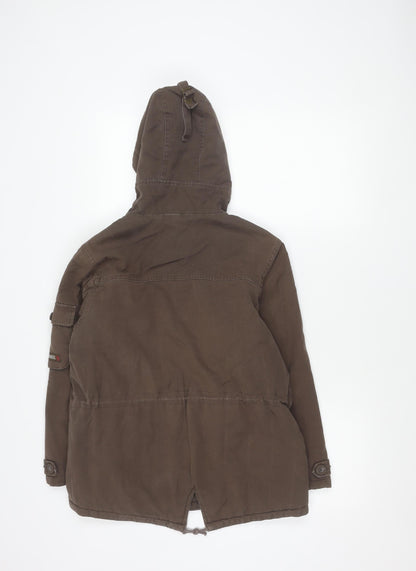 Cherokee Teens Brown Hooded Parka Jacket 9-10Y Cotton Winter Coat
