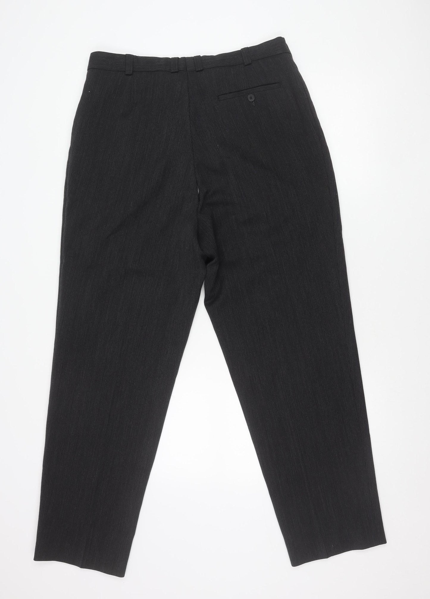 Remus Uomo Men's Black 42R Dress Trousers Wool Blend Formal Pants