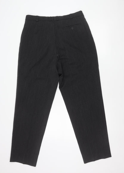 Remus Uomo Men's Black 42R Dress Trousers Wool Blend Formal Pants